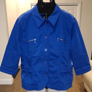 BELLISIMA Blue Blazer Cotton Blend Jacket 16